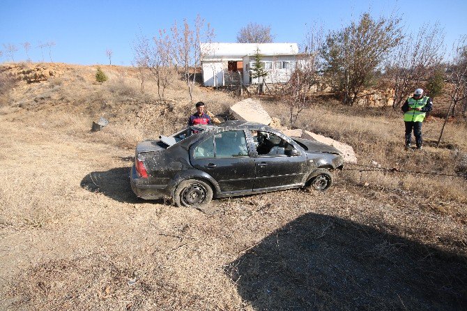 Beyşehir’de otomobil takla attı: 1 yaralı