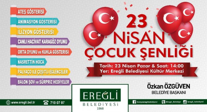 Ereğli Belediyesi’nden çocuklara özel 23 Nisan şenliği