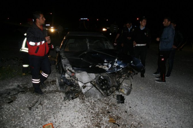 Kulu’da devrilen otomobilin sürücüsü yaralandı