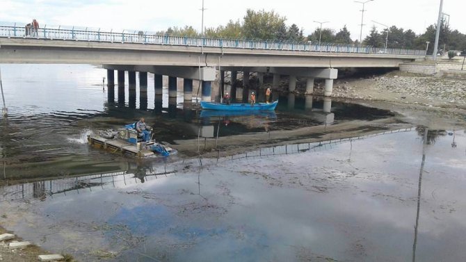 Beyşehir’in göl sahilinde temizlik çalışmaları