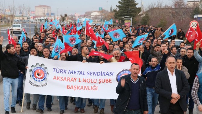 Aksaray’da işçiler zam ve sosyal hakları için yürüdü