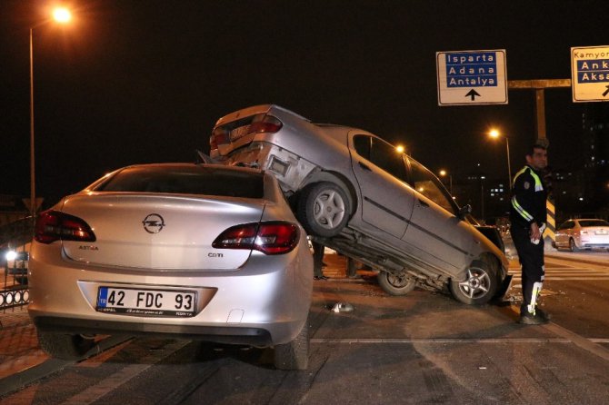 Konya’da 8 araç birbirine girdi: 2 yaralı