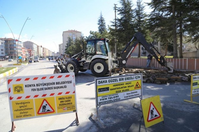 Ereğli Belediyes çevre düzenleme çalışmalarını sürdürüyor