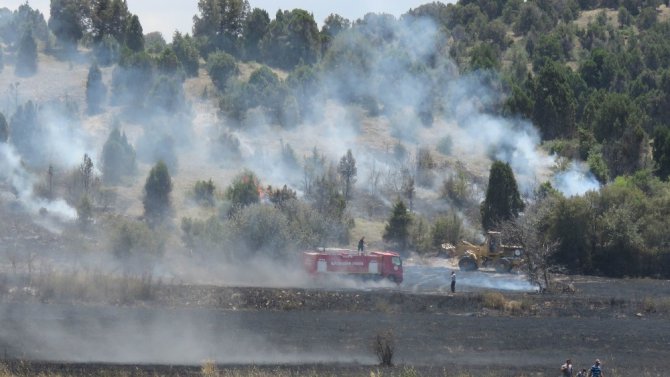 Konya’da ormanlık alana sıçrayan yangın