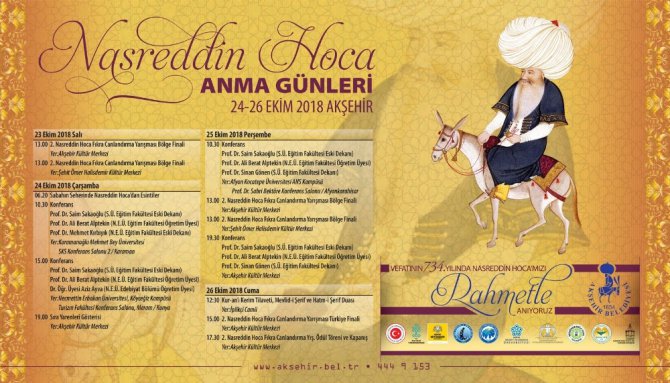 Nasreddin Hoca anma günleri başlıyor