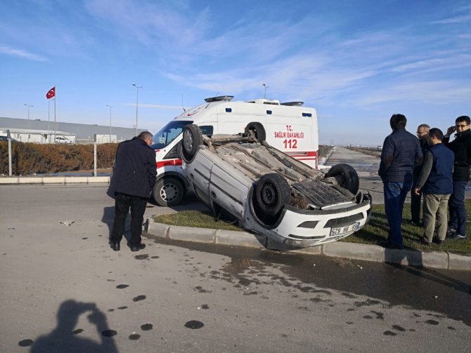 Aksaray’da otomobil takla attı: 1 yaralı