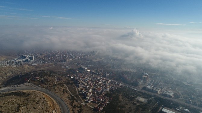 Konya’da eşsiz sis manzarası