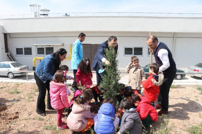 Aksaray’da minik öğrenciler fidanları toprakla buluşturdu