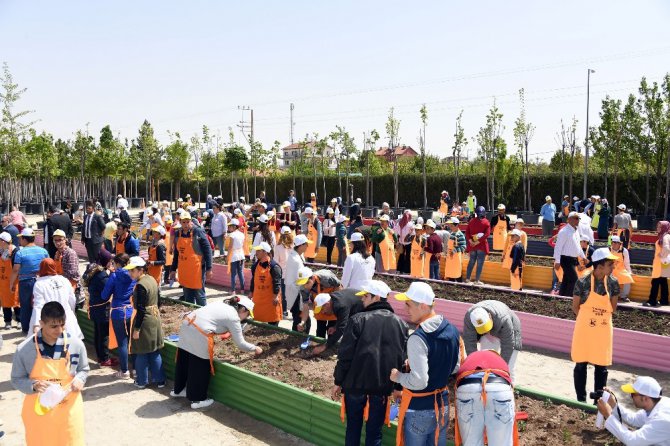 Başkan Altay, özel öğrencilerle fide dikti