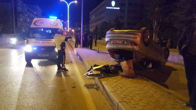 Konya’da kontrolden çıkan otomobil takla attı: 1 yaralı