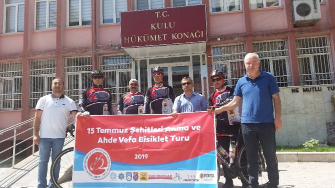 15 Temmuz şehitleri için pedal çeviren 3 öğretmen Kulu’da