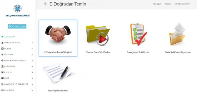 Selçuklu Belediyesi ‘e-Doğrudan Temin’ uygulamasıyla şeffaflığı sağlıyor