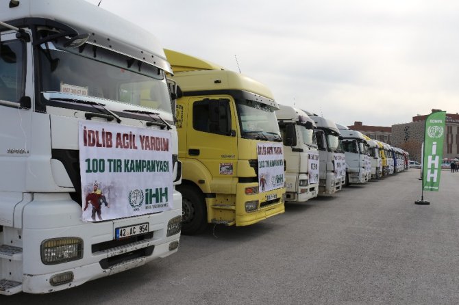 Konya’dan İdlib’e 19 tır yardım malzemesi yola çıktı