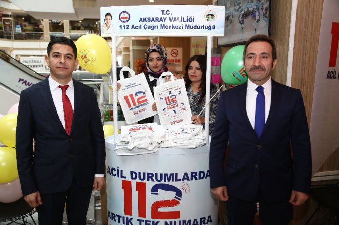 Aksaray’da Acil Çağrı Merkezi tanıtım standı açtı