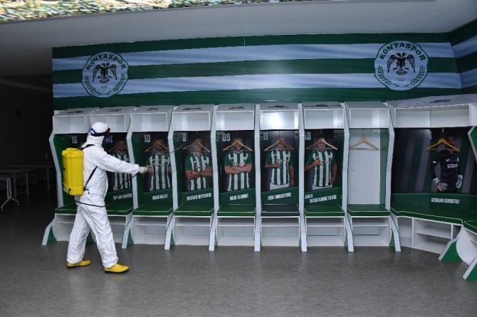 Konya stadı, Fenerbahçe maçı öncesi dezenfekte edildi