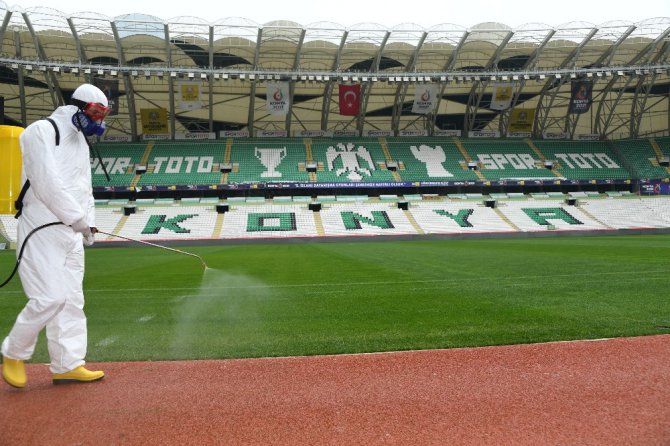 Konya stadı, Fenerbahçe maçı öncesi dezenfekte edildi