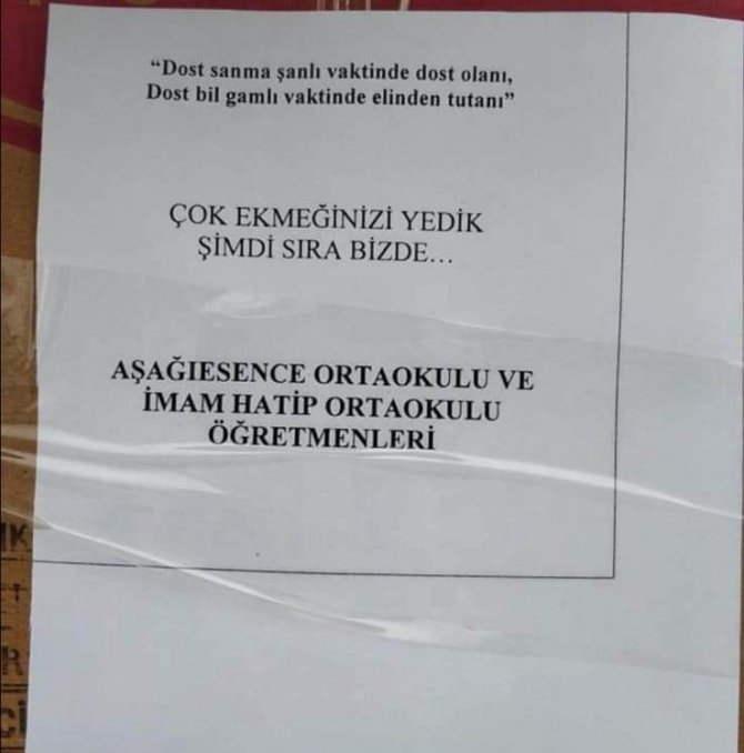 Öğretmenlerden karantinadaki mahalle için yardım kampanyası