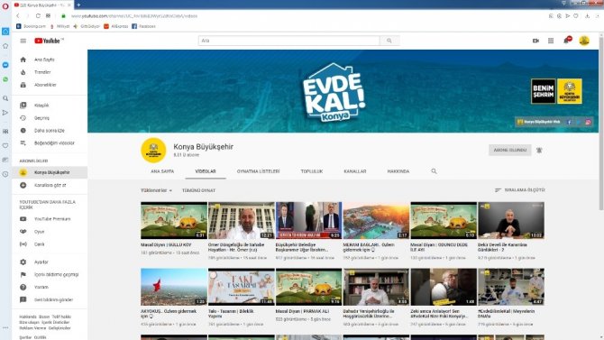 Konya Büyükşehir Youtube kanalından evlere misafir oluyor