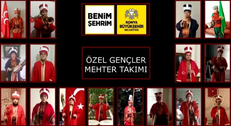 Özel Gençler Mehter Takımı evden konser verdi