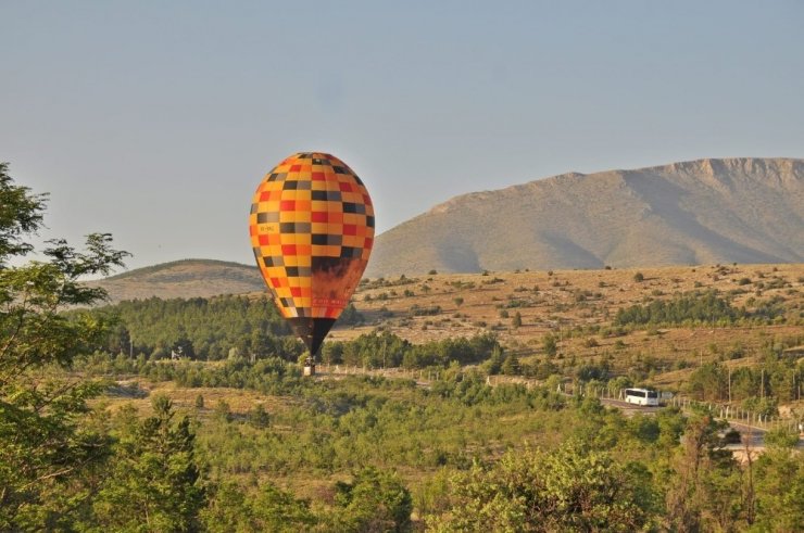 Konya’da balon turizmi için test uçuşu yapıldı