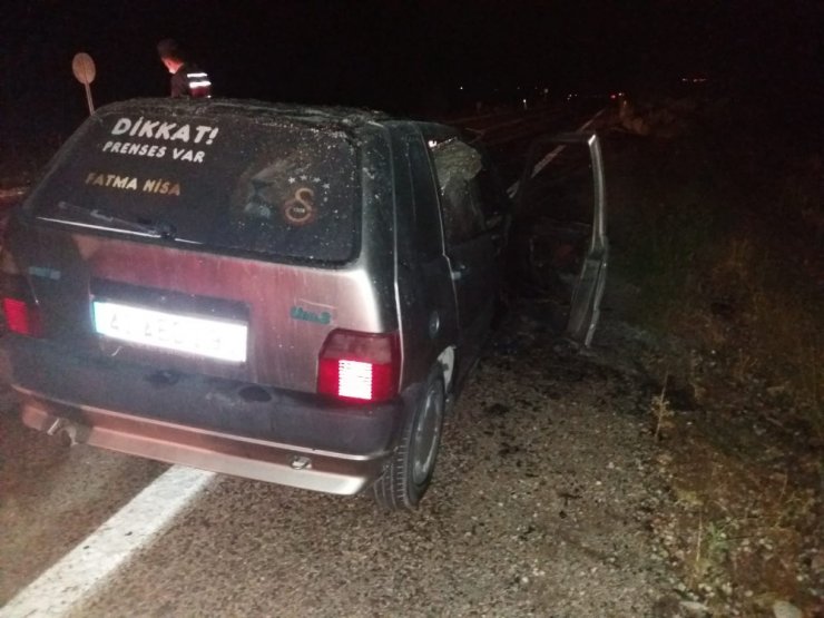 Konya’da seyir halindeki otomobilde yangın