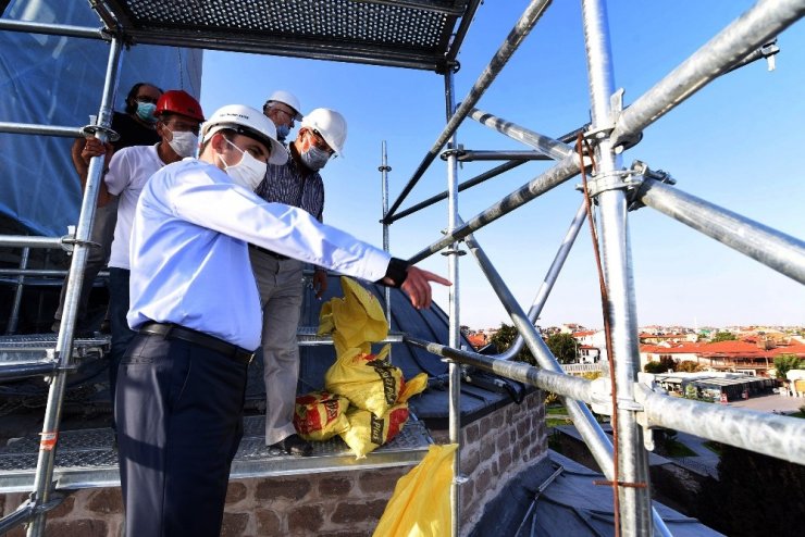 Başkan Altay Kubbe-i Hadra’daki restorasyon çalışmalarını inceledi