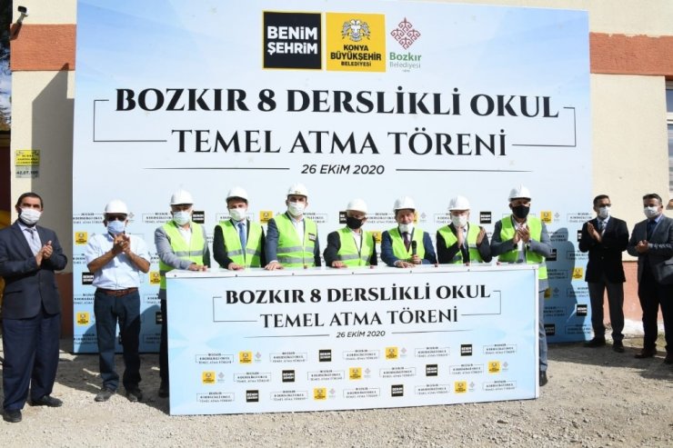 Bozkır’da 8 derslikli okulun temeli atıldı