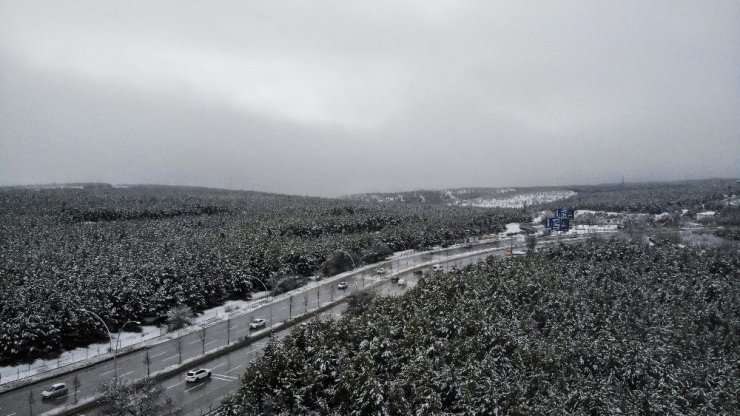 Başkent’tin kartpostallık kar manzaraları havadan görüntülendi