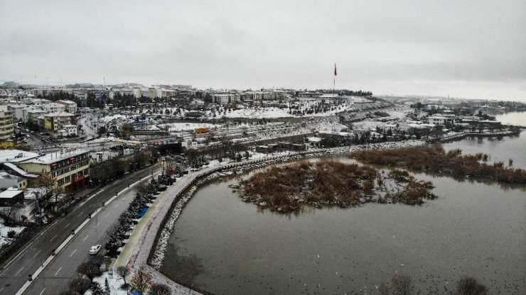 Başkent’tin kartpostallık kar manzaraları havadan görüntülendi