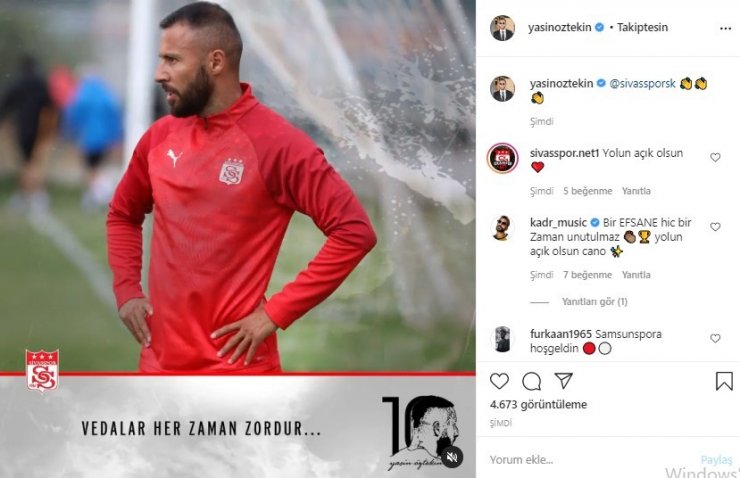 Yasin Öztekin, Sivasspor’a veda etti!