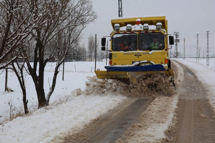 Sivas’ta 37 köy yolu ulaşıma kapalı