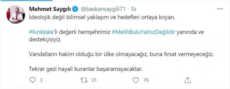 AK Partili Başkan’dan Rektör Bulu’ya destek: "Vandalların hakim olduğu ülke olmayacağız"