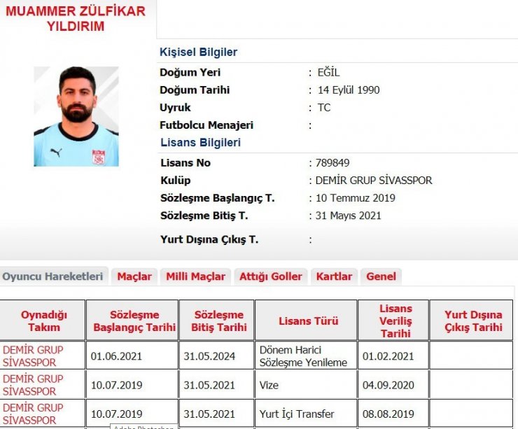 Sivasspor kaleci Muammer’in sözleşmesini uzattı