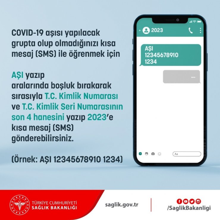 Vatandaşlar aşı yapılacak grupta olup olmadığını e-Nabız’dan veya SMS ile öğrenebiliyor