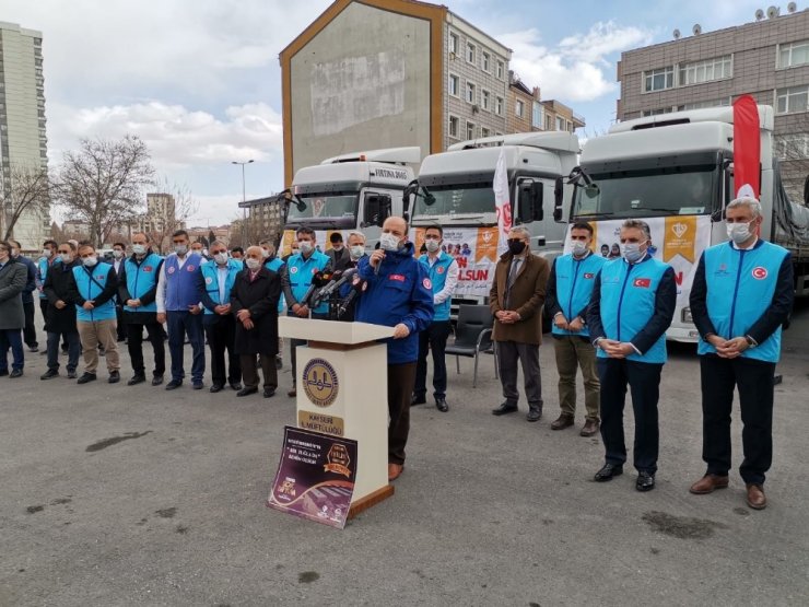 Kayseri’den Suriye’ye 6 tır yardım daha yola çıktı