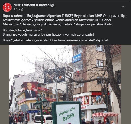 HDP afişi bulunan bilborda saldırı