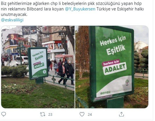 HDP afişi bulunan bilborda saldırı