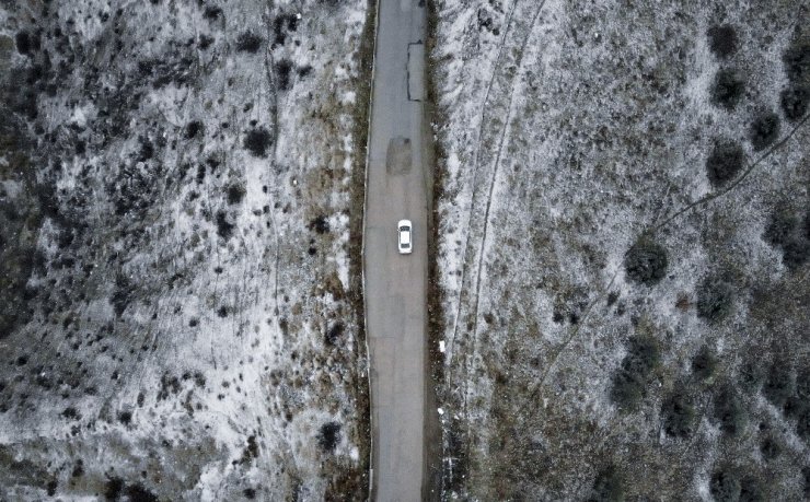 Ankara’da kar yağışı ve sis havadan görüntülendi