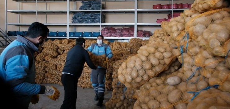 Kocasinan Belediyesi’nden ihtiyaç sahiplerine 80 ton patates