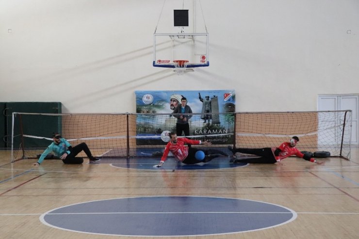 Goalball erkek milli takımı Karaman’da enerji topluyor