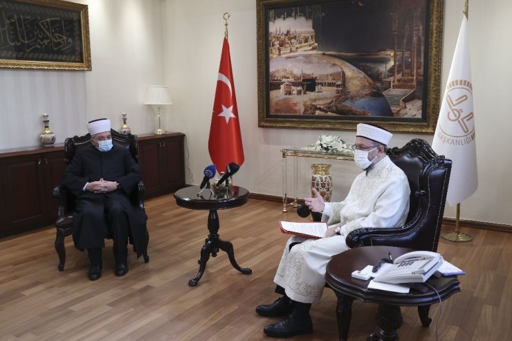 Diyanet İşleri Başkanı Erbaş, Kuzey Makedonya İslam Birliği Başkanı Fetahu’yu kabul etti