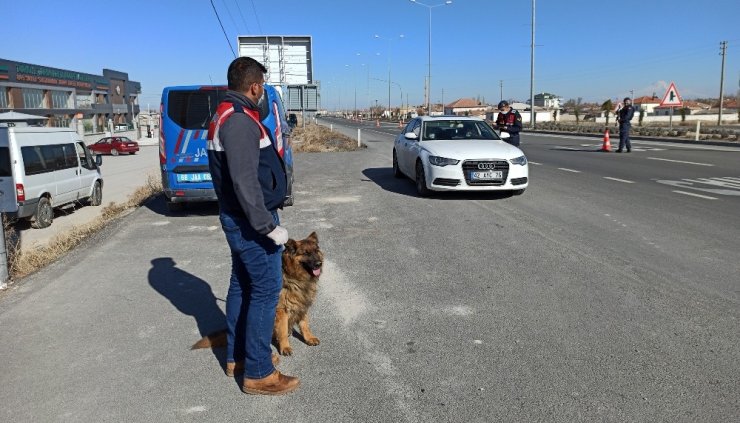 Aksaray jandarması detektör Sala ile uygulamada