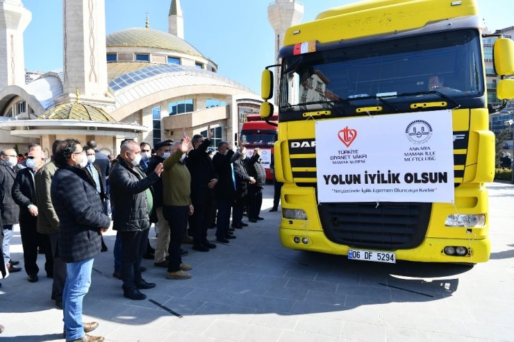 İdlip ve Azez’deki ihtiyaç sahiplerine bir yardım da Mamak’tan