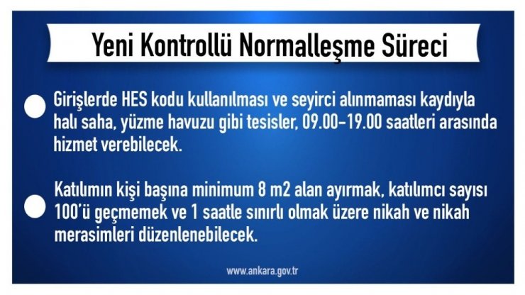 Başkentte normalleşme kuralları belli oldu