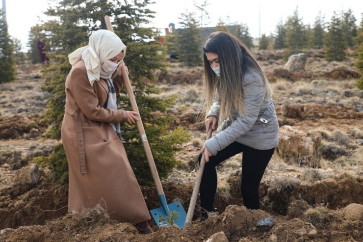 Konya’da 8 Mart Dünya Kadınlar Günü’nde fidan dikimi yapıldı