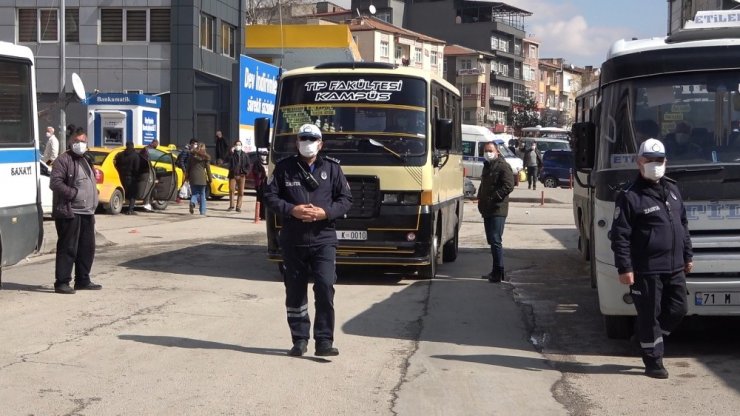 Vaka artışının sürdüğü ’yüksek riskli’ Kırıkkale’de toplu taşıma araçları denetlendi