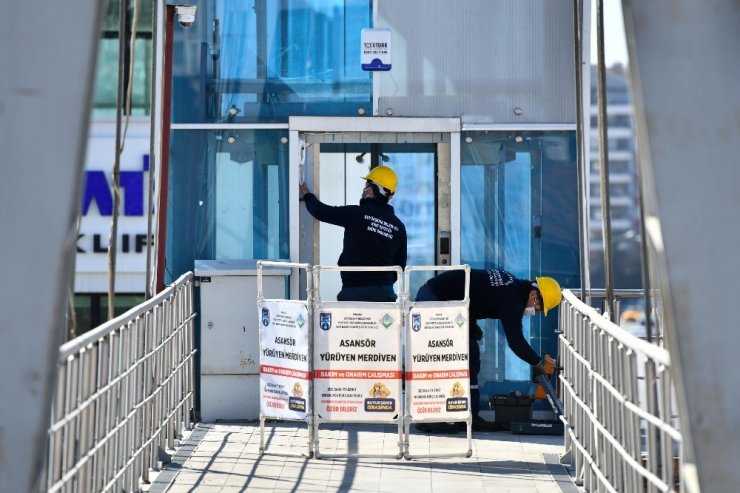 Başkent’teki asansör ve yürüyen merdivenlere bakım işlemi