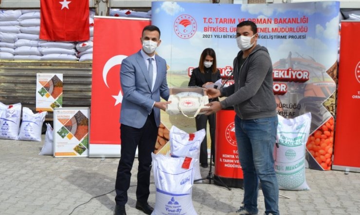 Kulu’da çiftçilere 107 ton sertifikalı mercimek tohumu dağıtıldı