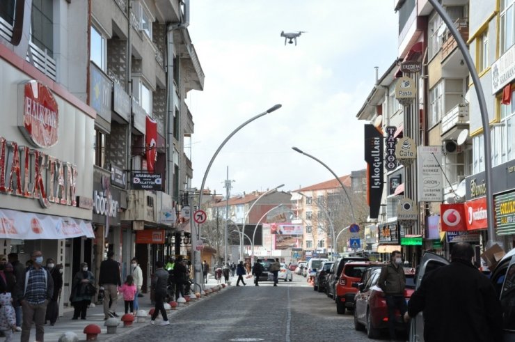 Karaman polisinden drone ile korona virüs denetimi