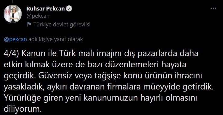 Bakan Pekcan: “Ürünlerin piyasaya arz edilmesine ilişkin pek çok önemli yenilik getirilmiş olduk”